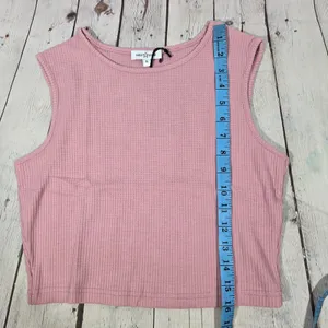 AREA STARS Mauve Waffle Knit Cropped Tank‎ Top Sleeveless Size L thumbnail 7