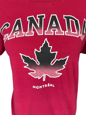 Gildan women's Montreal Canada red short sleeve crewneck t-shirt size medium thumbnail 6