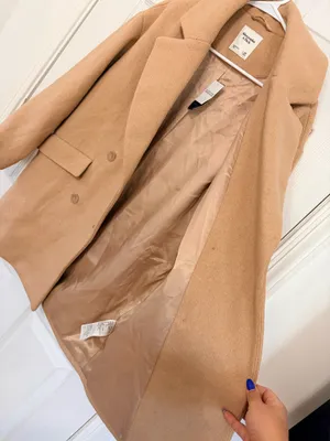 Abercrombie & Fitch Camel Double Breasted Coat XS Petite Old Money Quiet Luxury thumbnail 6