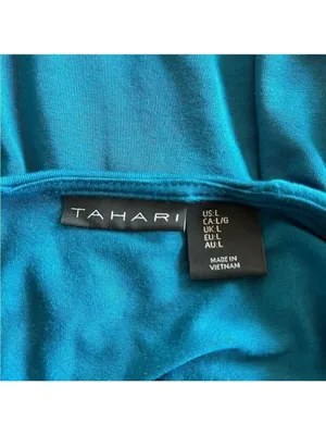 Tahari Blue Shirt Women's Size Large with Zipper thumbnail 3