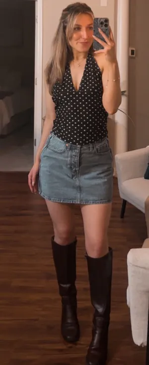 Universal Threads Jean Skirt Denim thumbnail 1
