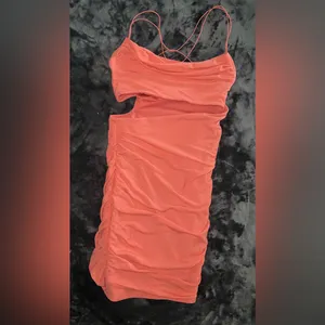 Oh Polly Viola Cut Out Cowl Neck Mini Dress in Rose Size 4 thumbnail 4