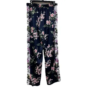 Victoria's Secret Floral Satin Pants M PJ Lounge Wide Leg Cottagecore Boho thumbnail 5