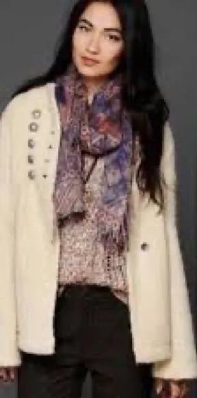 Free People Cornflower Tan Military Sweater Coat; Medium thumbnail 1