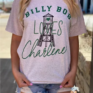 Next Level Apparel Billy Bob Loves Charlene T-Shirt 90s country Joe Diffie thumbnail 1