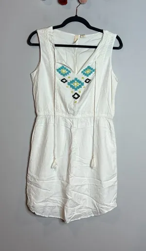 Anthropologie Kenji white beaded dress thumbnail 1