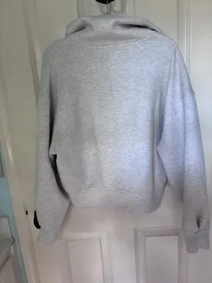 Old Navy Bounce Fleece Women’s Half-Zip Pullover Sweatshirt in Heather Gray thumbnail 4