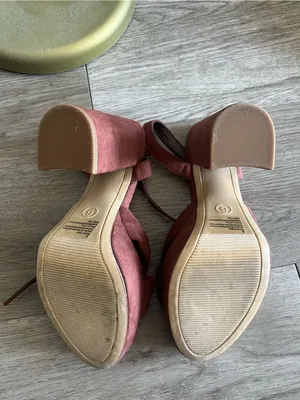 Women’s Suede Platform Slingback Heels in Dusty Rose Pink Size 6 thumbnail 3