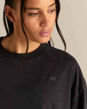 WOMEN’S BEST Comfort Oversized Short Sleeve T-Shirt in Vintage Black - Medium thumbnail 4