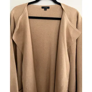 J. Crew Juliette Collarless Sweater Blazer Camel‎ Women's Size Large thumbnail 3