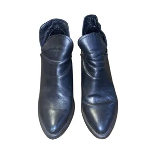 Steve Madden Petra Open Side Bootie Leather Boots SZ 8 Block Heel BOHO Chic thumbnail 2