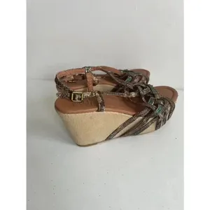 Women's Lucky Brand‎ Brown and Turquoise Wedges Size 8 thumbnail 2
