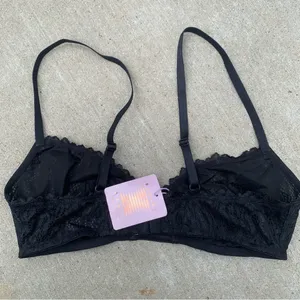 Savage X Fenty Large Black Lace Fast Lane Fashion Bralette thumbnail 7
