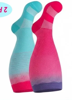 Unisex 20-30 mmHg Compression Socks 4XL Colorful Neon Gradient Medical 2 Pack‎ thumbnail 1