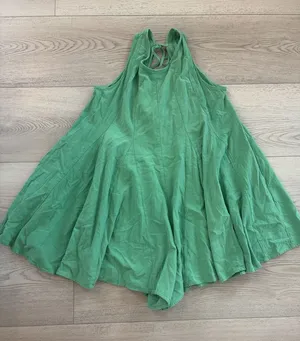 Ces Femme Cotton Sleeveless Jumpsuit Green Pockets Medium thumbnail 1