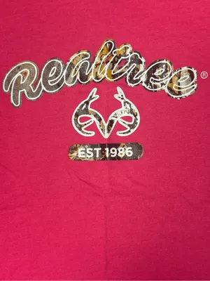 Realtree Pink Camo Logo Graphic T-Shirt Size Large Hunting Outdoors thumbnail 3