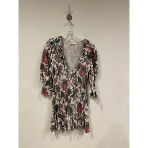 Love The Label Jasper Dress Womens Medium Multicolor Smocked Mini Boho Floral thumbnail 2