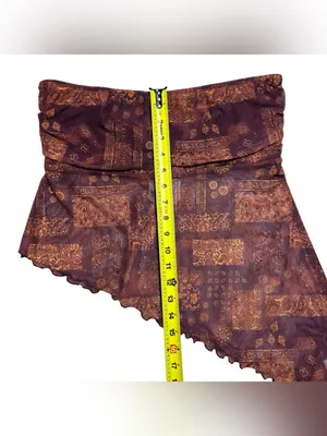Ruby & Jewell Los Angeles Asymmetrical Mesh Tube Top Brown Paisley Size L NWT thumbnail 6