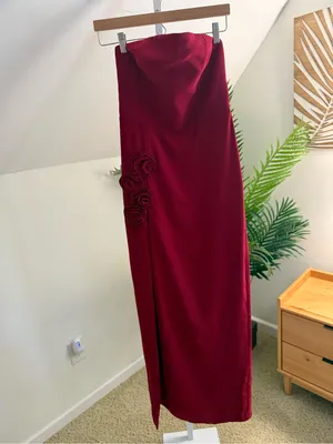 Amanda Uprichard x REVOLVE Wolfe Gown in Carnelian Red Formal Maxi Dress small thumbnail 3