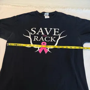 Gildan Save the Rack Breast Cancer Awareness T Shirt Women’s Size Medium Cotton thumbnail 6