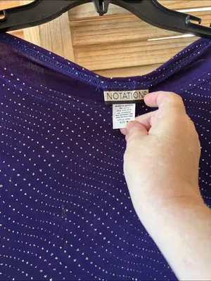 Notations Deep Purple Wave-Look Long Sleeve Top Medium thumbnail 3