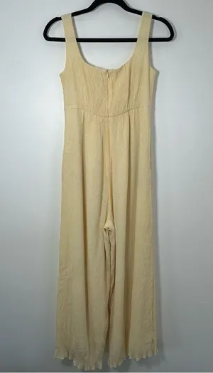 Love, Bonito Women’s Yellow Crinkle Flowy Jumpsuit Size 6 thumbnail 2