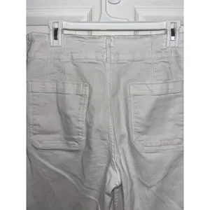 Anthropologie Maeve Colette White High Rise Wide Leg Cropped Pants 31 thumbnail 6