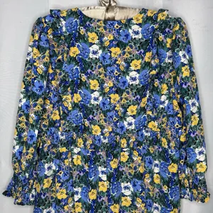 CODE x MODE Floral Maxi Dress XL Empire‎ Waist Drop Waist Ruffle Bishop Sleeve thumbnail 10