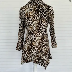 Animal print Tunic‎ Blouse Size Small CHAUS Brown thumbnail 3