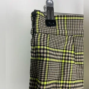 Urban Outfitters Black Green Checked Plaid Cropped‎ Flare Pants thumbnail 7