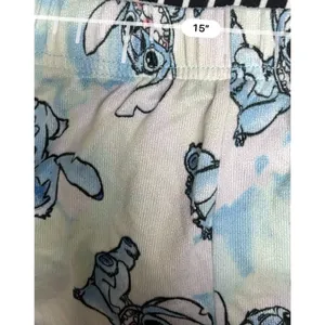 Disney Lilo & Stitch Pajama‎ Shorts Blue Tie Dye Women Medium 8-10 Loungewear thumbnail 6