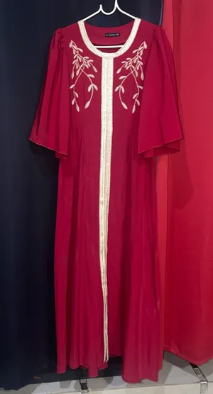 Red & Gold Long Dress Size M thumbnail 1