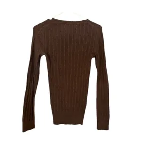 Gap Brown Long Sleeve Cotton Stretch Ribbed Knit Blouse Women Sz Sm thumbnail 2
