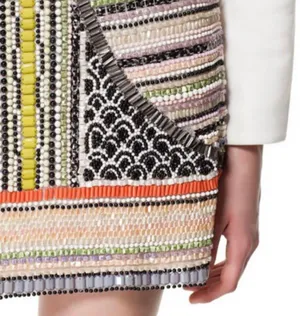 Zara Full Beaded Mini Skirt thumbnail 4