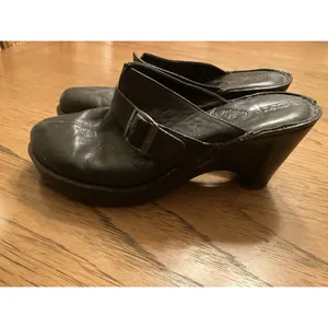 Børn Maya Women's Black Leather Slip-On Mule Comfort Block Heel Size 9 M thumbnail 3