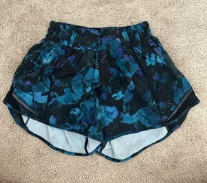 lululemon athletica Teal & Purple Floral Running Shorts thumbnail 1