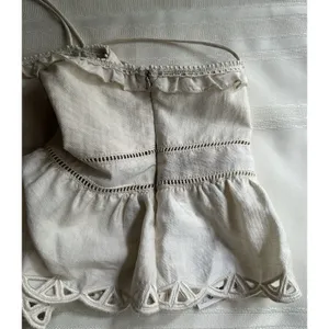 Zara Embroidered Peplum Top Beige/ Cream Size S New with Tags Women’s thumbnail 11