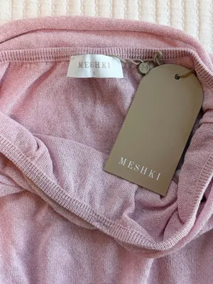 Meshki Ingrid Metallic Knit Maxi Dress in Baby Pink NWT thumbnail 6