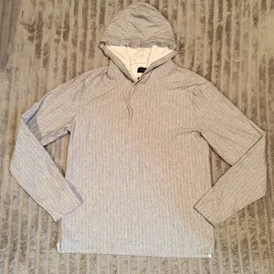 Vince Womens Grey White Striped Long Sleeve Pullover Hoodie Italian Fabric‎ S thumbnail 2