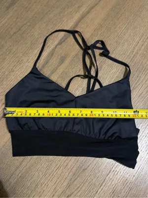 Alo Yoga Lavish Bra Glossy Black Mesh:Size Medium thumbnail 9