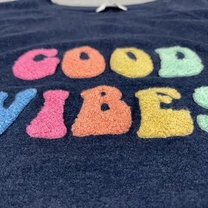 Wildfox Sweatshirt Womens XL Blue Crewneck Raglan Good Vibes Graphic Pullover thumbnail 3