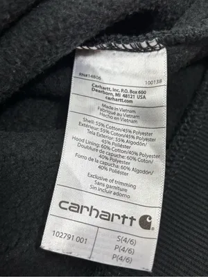 Carhartt Black Logo Pullover Hoodie Size S thumbnail 9