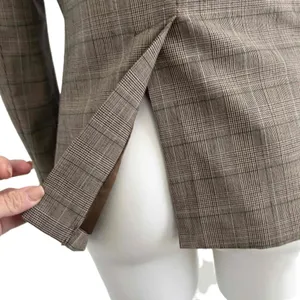 GAP Vintage 90s Wool Blazer Academia Brown Check Y2K thumbnail 8
