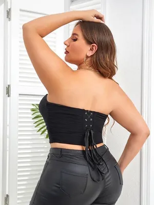 New! NAVY BLUE Satin Like Back Lace Up Plus Size Corset **PLS READ DESCRIPTION❣️ thumbnail 2