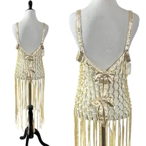 Urban Outfitters Coquette Dainty See Through Satin Ribbon Bow Fringe Midi Top in Blush Small thumbnail 6