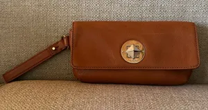kate spade Christie Street Evan Saddle Leather Wristlet Clutch thumbnail 1