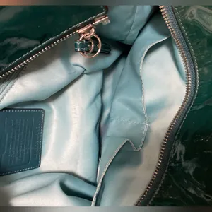 *Coach 18770 Chelsea Teal Hunter Green Patent Leather Tote Shoulder Bag thumbnail 7