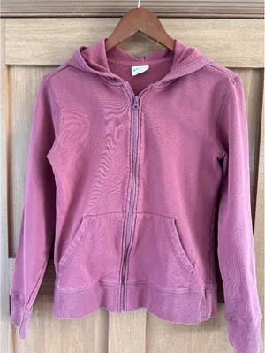 Pact Organic Cotton Fleece Full Zip Hoodie Sweatshirt Mauve Pink Women’s Small thumbnail 4