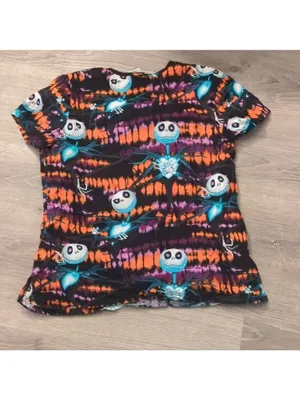 Disney Nightmare Before Christmas Scrub Top Size Medium thumbnail 5