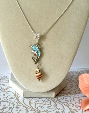 Dolphin Necklace (289) 🐬 Silver thumbnail 1
